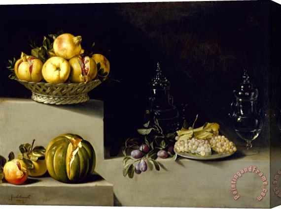 Juan van der Hamen y Leon Still Life with Fruit And Glassware Stretched Canvas Print / Canvas Art