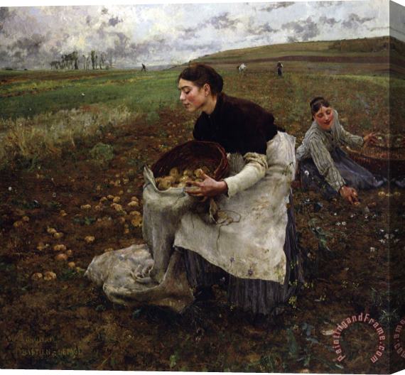 Jules Bastien Lepage October Gathering Potatoes Stretched Canvas Painting / Canvas Art