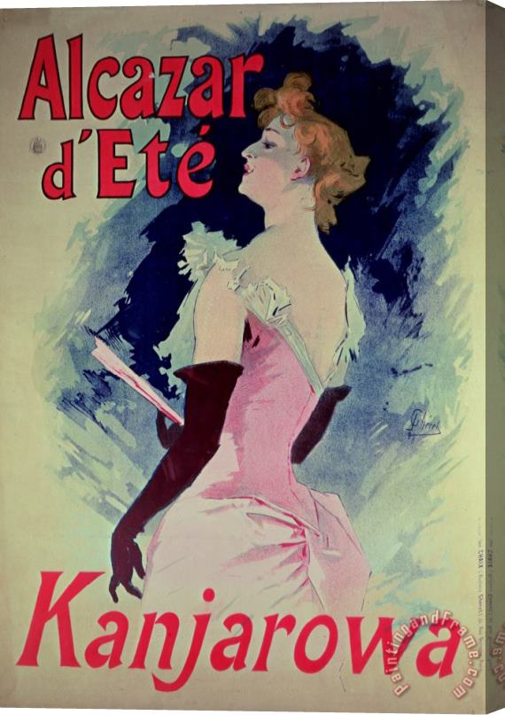 Jules Cheret Poster advertising Alcazar dEte starring Kanjarowa Stretched Canvas Print / Canvas Art