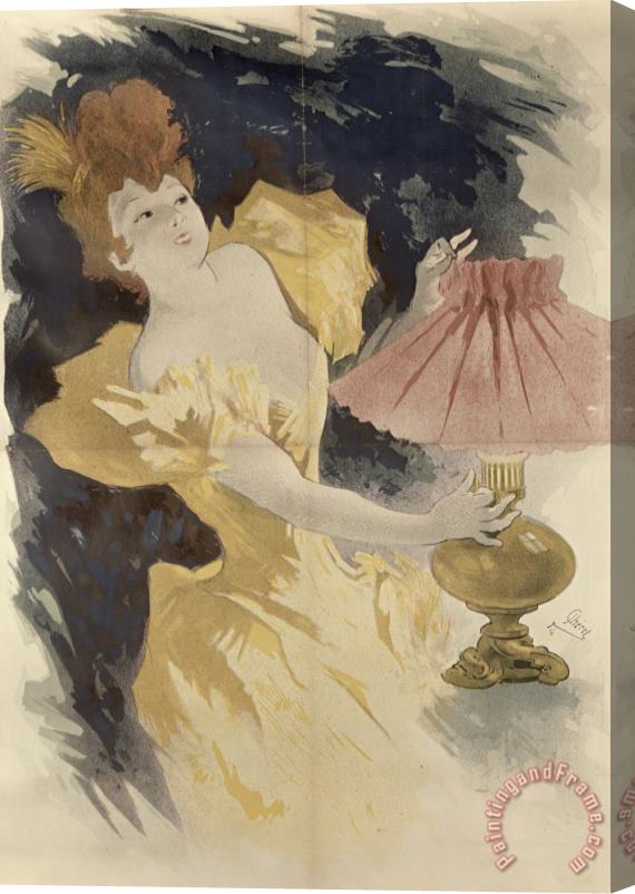 Jules Cheret Saxoleine (advertisement for Lamp Oil) Stretched Canvas Painting / Canvas Art