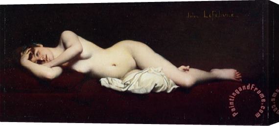 Jules Joseph Lefebvre A Reclining Nude Stretched Canvas Painting / Canvas Art