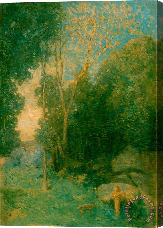 Julian Alden Weir Pan And The Wolf 2 Stretched Canvas Painting / Canvas Art