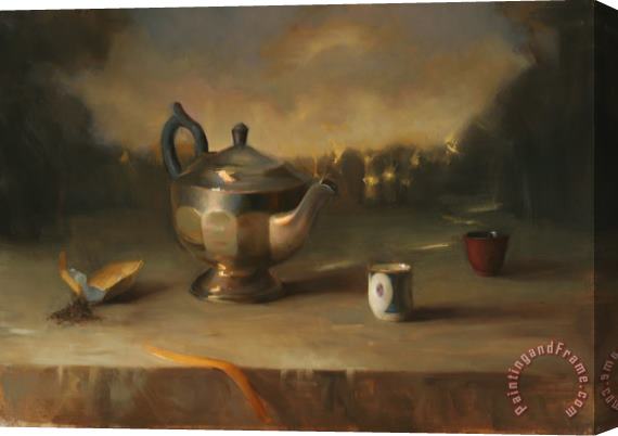 Juliette Aristides Silver Teapot Stretched Canvas Print / Canvas Art