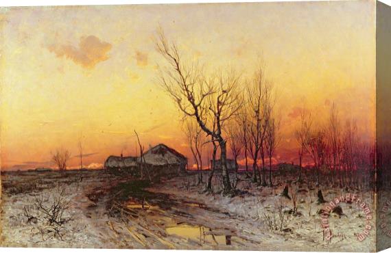 Julius Sergius Klever Winter Landscape Stretched Canvas Painting / Canvas Art