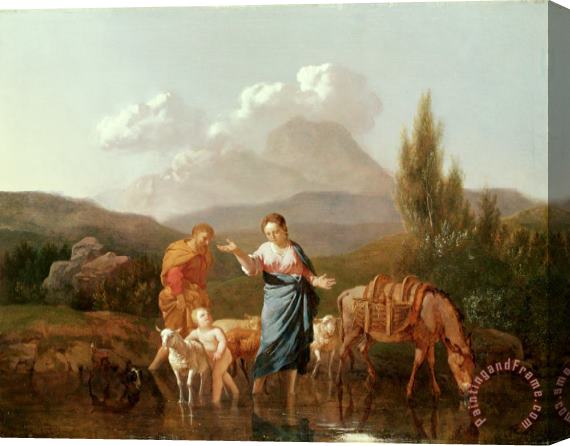 Karel Dujardin Holy family at a stream Stretched Canvas Print / Canvas Art