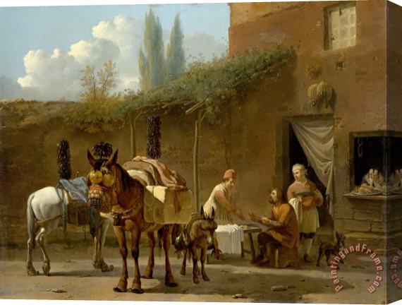 Karel Dujardin Muleteers at an Inn Stretched Canvas Painting / Canvas Art