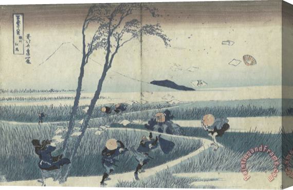 Katsushika Hokusai A Sudden Gust of Wind Stretched Canvas Print / Canvas Art