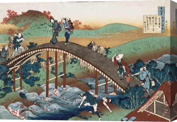 Katsushika Hokusai Autumn Leaves On The Tsutaya River Stretched Canvas Print / Canvas Art