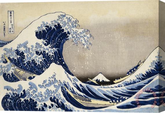 Katsushika Hokusai In The Well of The Wave Off Kanagawa, From The Series Thirty Six Views of Mount Fuji Stretched Canvas Painting / Canvas Art