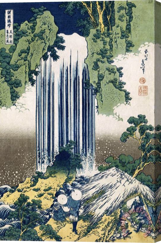 Katsushika Hokusai Yoro Waterfall, Mino Province Stretched Canvas Print / Canvas Art