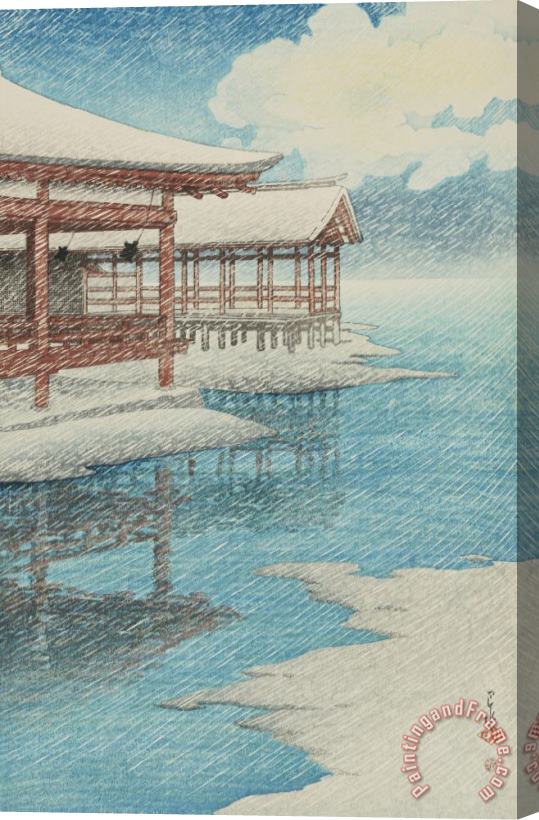 Kawase Hasui Snow at Miyajima (seiten No Yuki, Miyajima), From The Series Souvenirs of Travels, Second Series (tabi Miyage, Dai Ni Shu) Stretched Canvas Print / Canvas Art