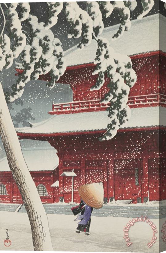 Kawase Hasui Zojo Temple, Shiba Stretched Canvas Painting / Canvas Art
