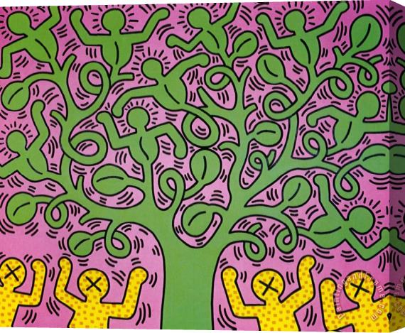 Keith Haring Arbre De Vie Tree of Life 1984 Stretched Canvas Painting / Canvas Art