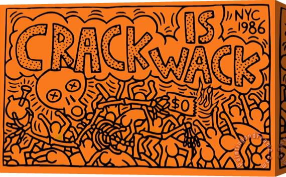 Keith Haring Crack Is Wack Stretched Canvas Print / Canvas Art