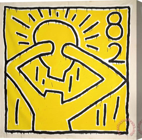 Keith Haring Foto Sotheby's, 1982 Stretched Canvas Painting / Canvas Art