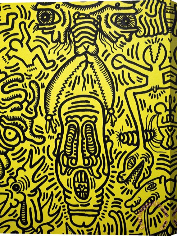 Keith Haring Pop Shop 14 Stretched Canvas Painting / Canvas Art