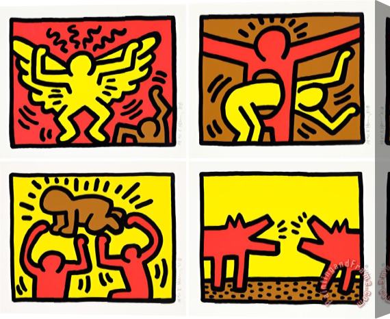 Keith Haring Pop Shop Iv Stretched Canvas Painting / Canvas Art