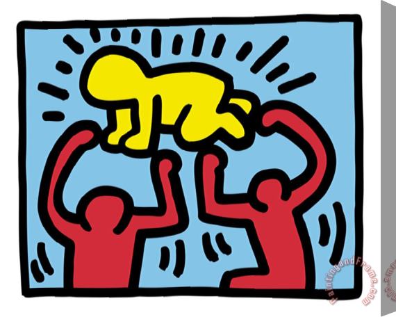 Keith Haring Pop Shop Radiant Baby Stretched Canvas Painting / Canvas Art