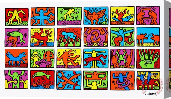 Keith Haring Retrospect 1989 Stretched Canvas Painting / Canvas Art