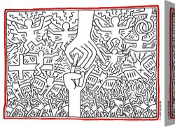 1984 Canvas Prints - The Marriage of Heaven And Hell 1984 by Keith Haring
