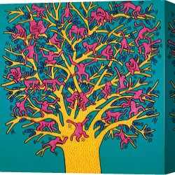 1984 Canvas Prints - The Tree of Monkeys, 1984 by Keith Haring