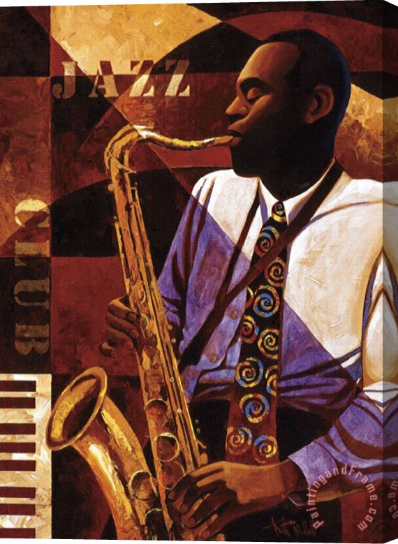 Keith Mallett Jazz-club Stretched Canvas Painting / Canvas Art