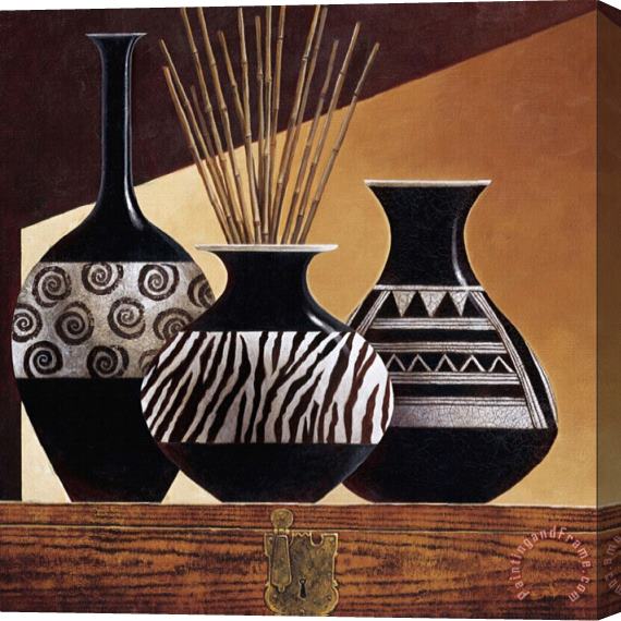 Keith Mallett Patterns in Ebony I Stretched Canvas Painting / Canvas Art