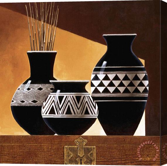 Keith Mallett Patterns in Ebony II Stretched Canvas Painting / Canvas Art