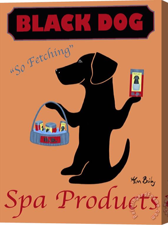 Ken Bailey Black Dog Spa Stretched Canvas Print / Canvas Art