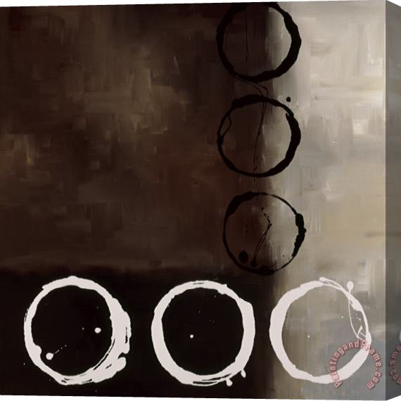 laurie maitland Beige Circles II Stretched Canvas Print / Canvas Art
