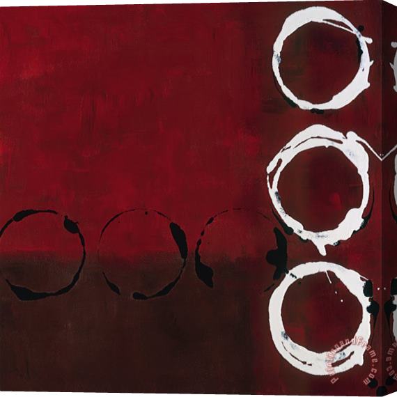 laurie maitland Red Circles II Stretched Canvas Print / Canvas Art