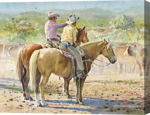 LaVere Hutchings Splitting The Herd Stretched Canvas Painting / Canvas Art