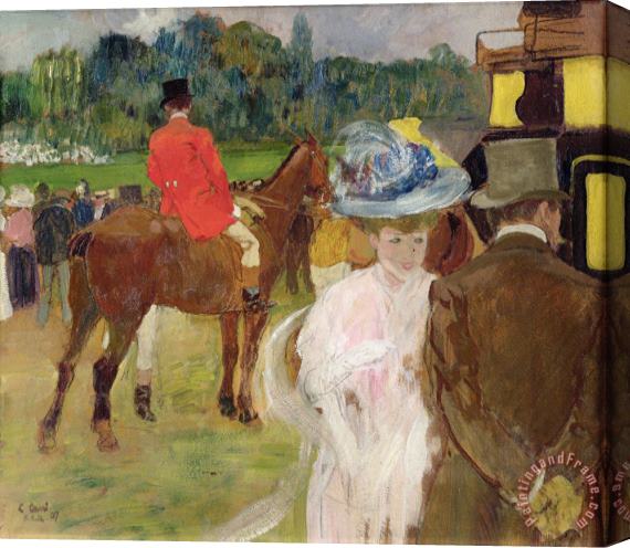 Leon Georges Carre At The Races At Auteuil Stretched Canvas Painting / Canvas Art