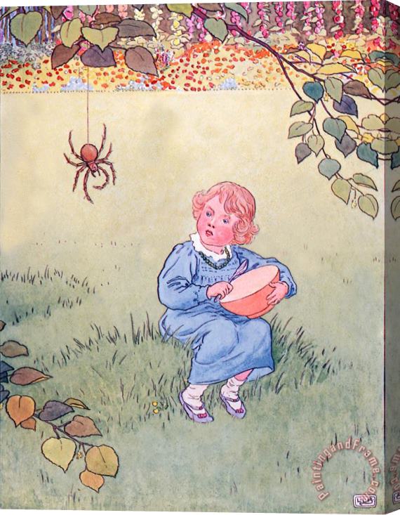 Leonard Leslie Brooke Little Miss Muffet Stretched Canvas Painting / Canvas Art