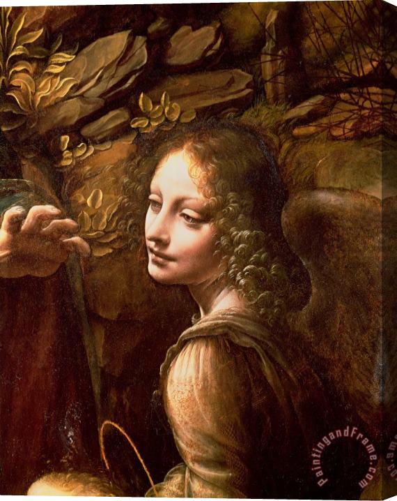 Leonardo Da Vinci Detail of the Angel from The Virgin of the Rocks Stretched Canvas Print / Canvas Art