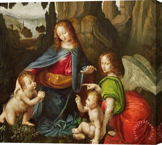 Leonardo da Vinci Madonna Of The Rocks Stretched Canvas Painting / Canvas Art