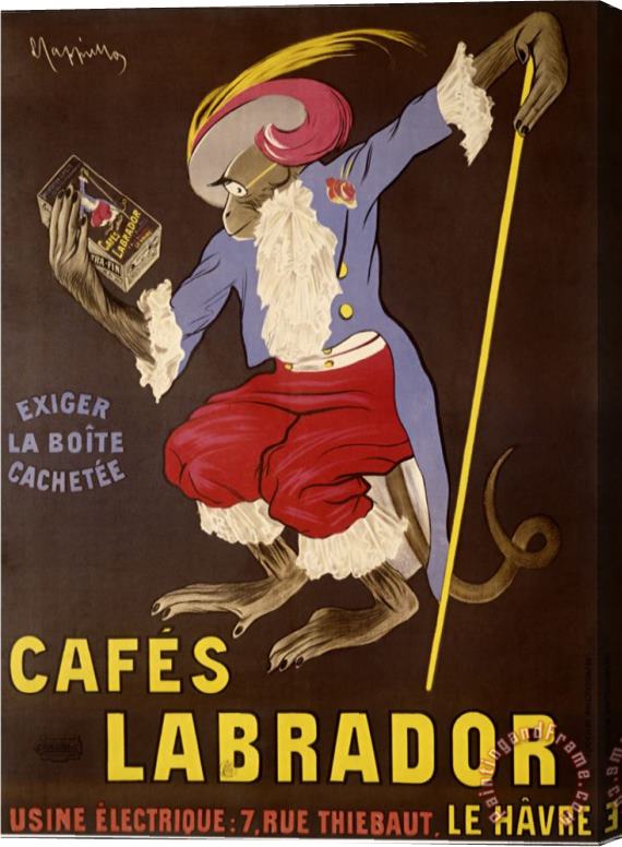 Leonetto Cappiello Cafes Labrador Stretched Canvas Painting / Canvas Art