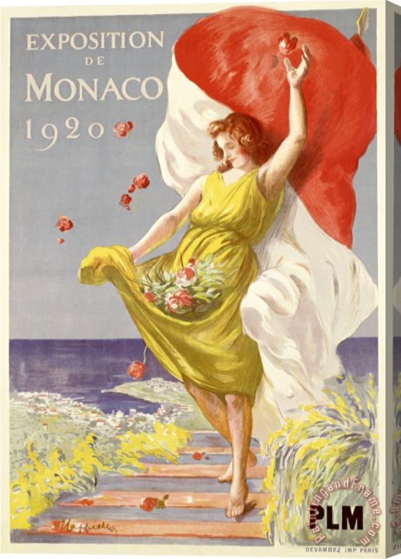 Leonetto Cappiello Exposition De Monaco 1920 Stretched Canvas Print / Canvas Art