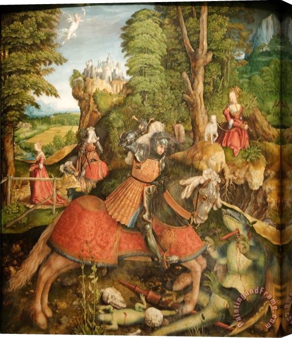 Leonhard Beck Saint George Killing The Dragon - 1515 Stretched Canvas Painting / Canvas Art