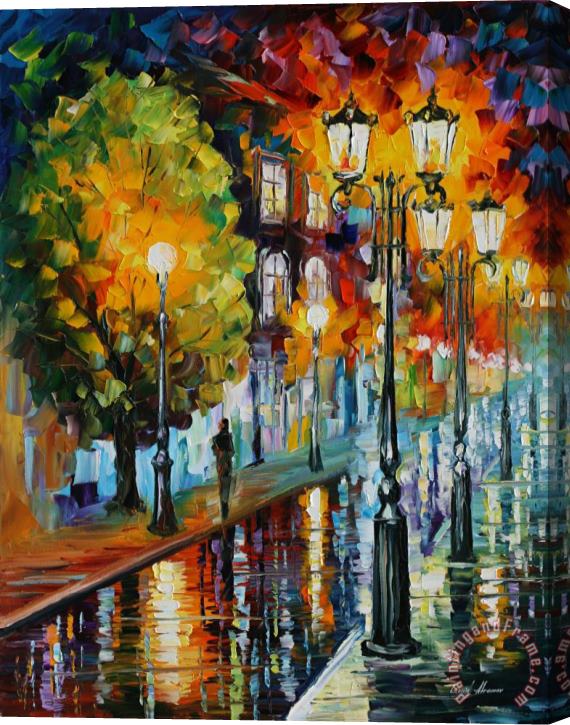 Leonid Afremov After A Night Rain Stretched Canvas Painting / Canvas Art