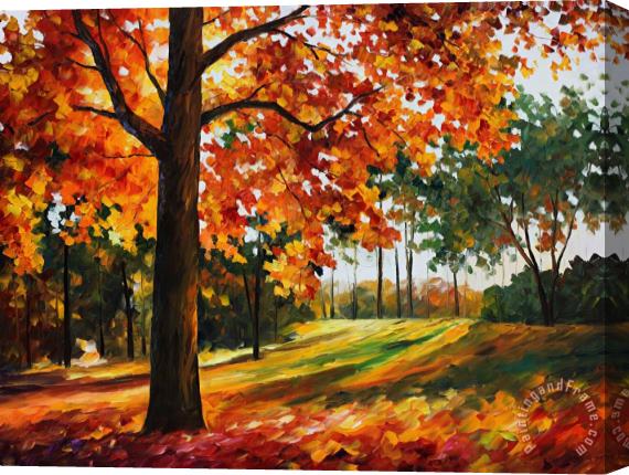 Leonid Afremov Autumn Forest Stretched Canvas Print / Canvas Art