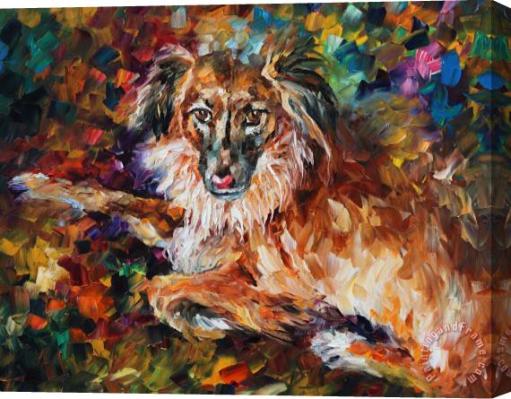 Leonid Afremov Dog  - Commissioned Painting Stretched Canvas Painting / Canvas Art