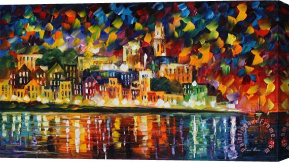 Leonid Afremov Fiesta In The Harbor Stretched Canvas Print / Canvas Art