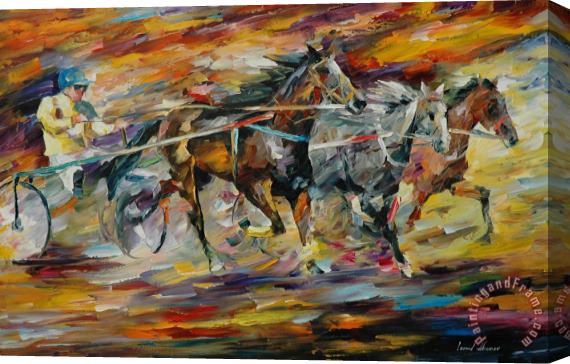 Leonid Afremov Flaming Chariot Stretched Canvas Print / Canvas Art