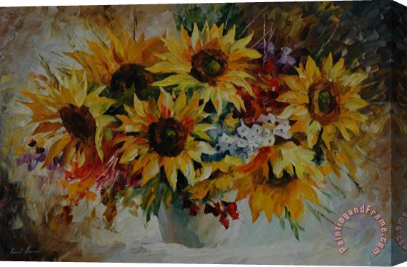Leonid Afremov Flowers At Dawn Stretched Canvas Print / Canvas Art