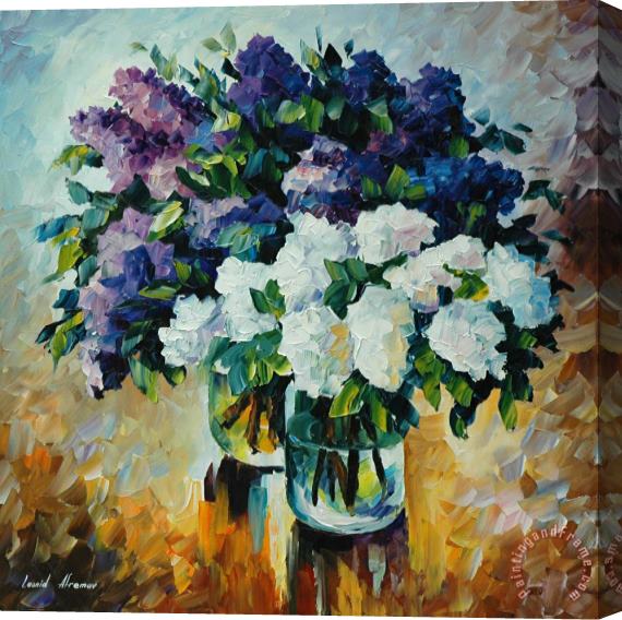 Leonid Afremov Flowers On Water Stretched Canvas Painting / Canvas Art