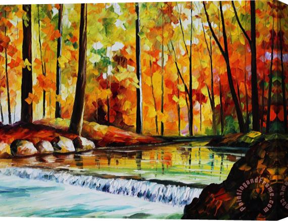 Leonid Afremov Forest Stream Large Size Photo Large Print Available Stretched Canvas Painting / Canvas Art