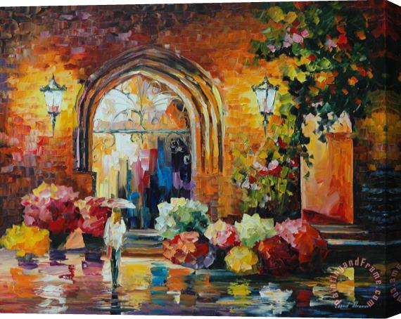 Leonid Afremov Gallery In The Old City Stretched Canvas Painting / Canvas Art