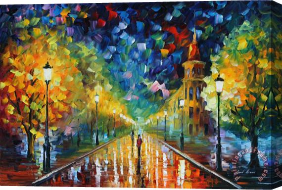 Leonid Afremov Gold Winter Stretched Canvas Painting / Canvas Art