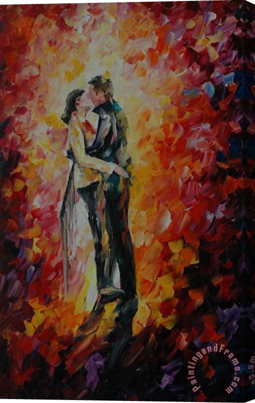 Leonid Afremov Kiss Stretched Canvas Print / Canvas Art